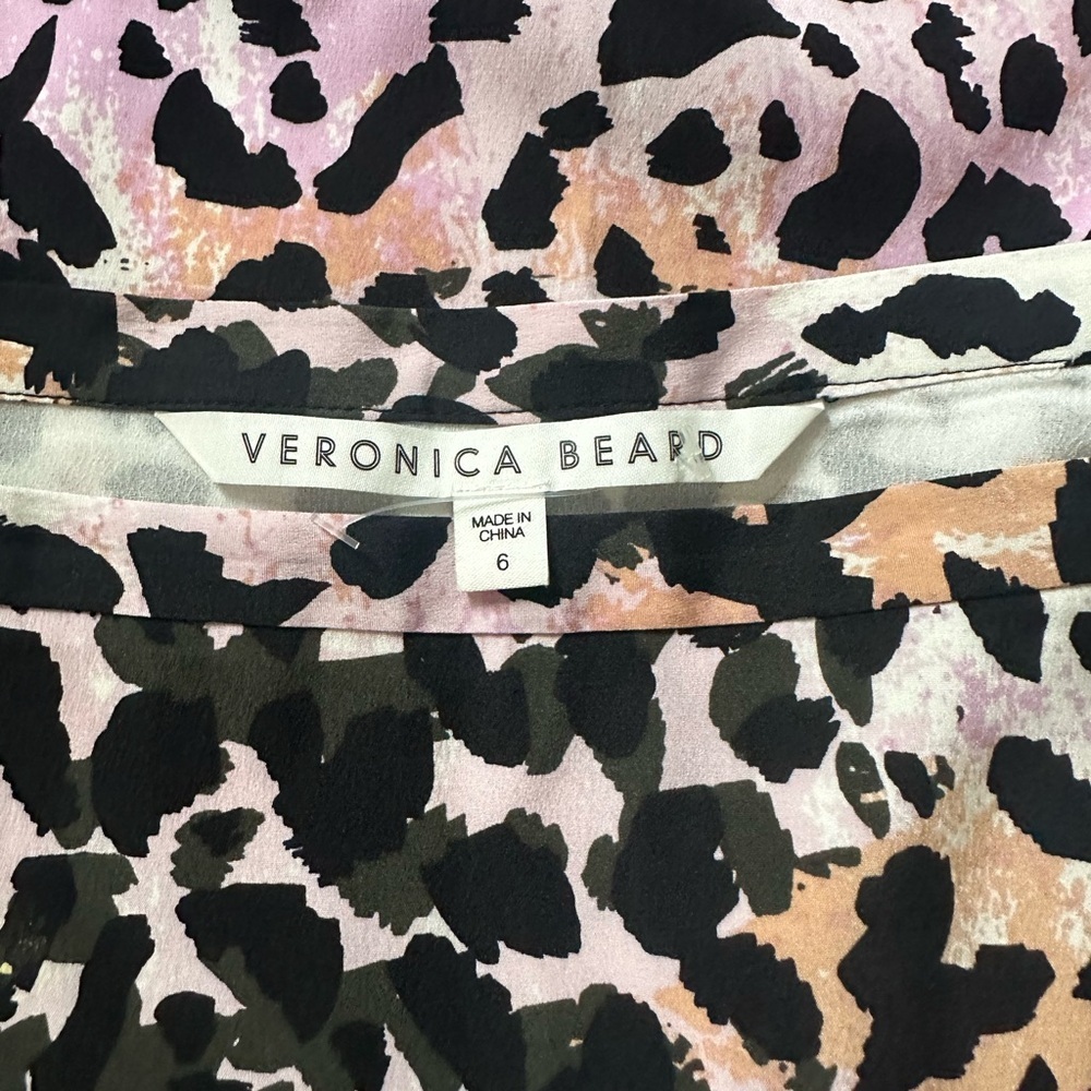 Veronica Beard Leopard Print Silk Midi Skirt Chic Statement Sz 6 - Picture 6 of 6